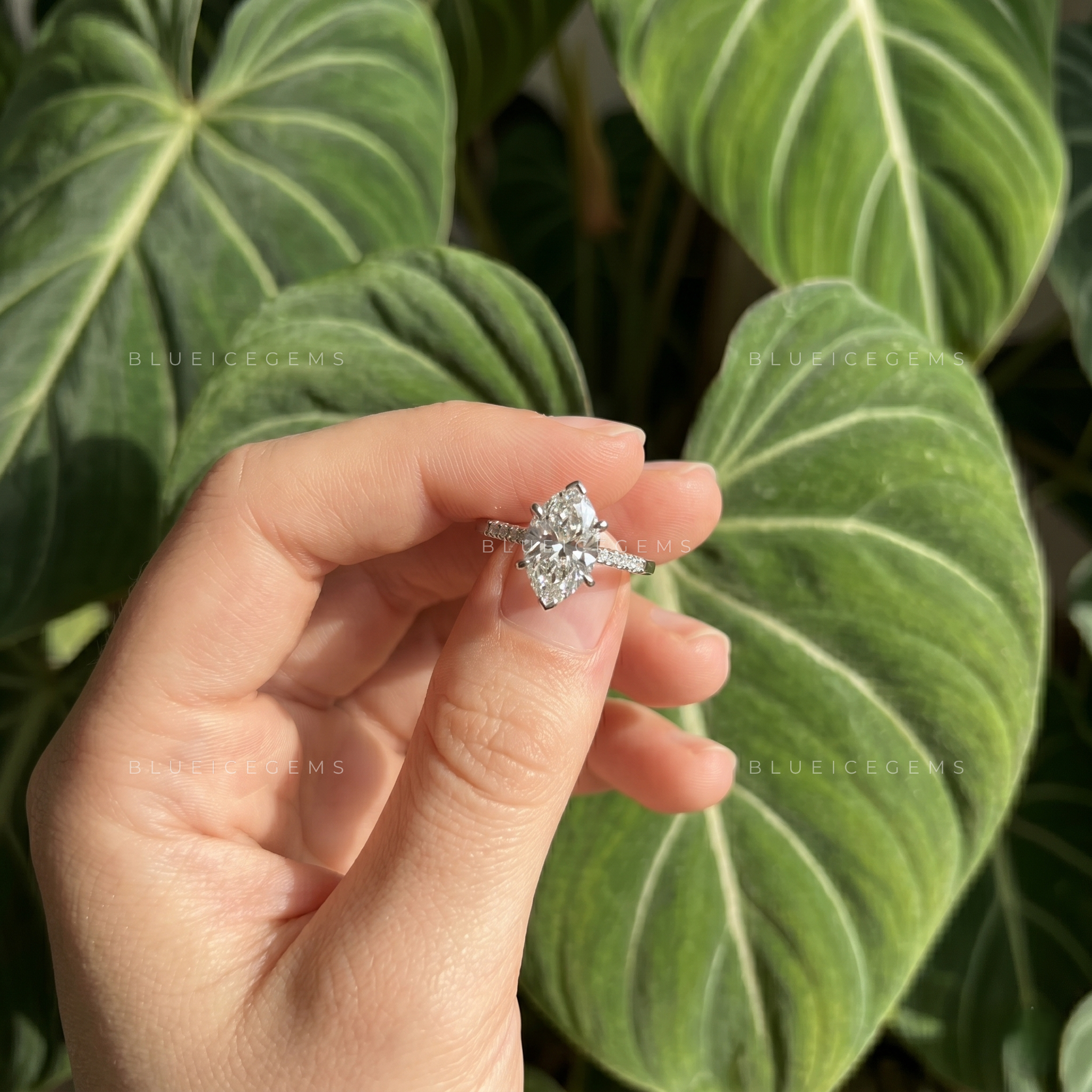 Serene Allure Comfort Fit Oval Cut Engagement Ring