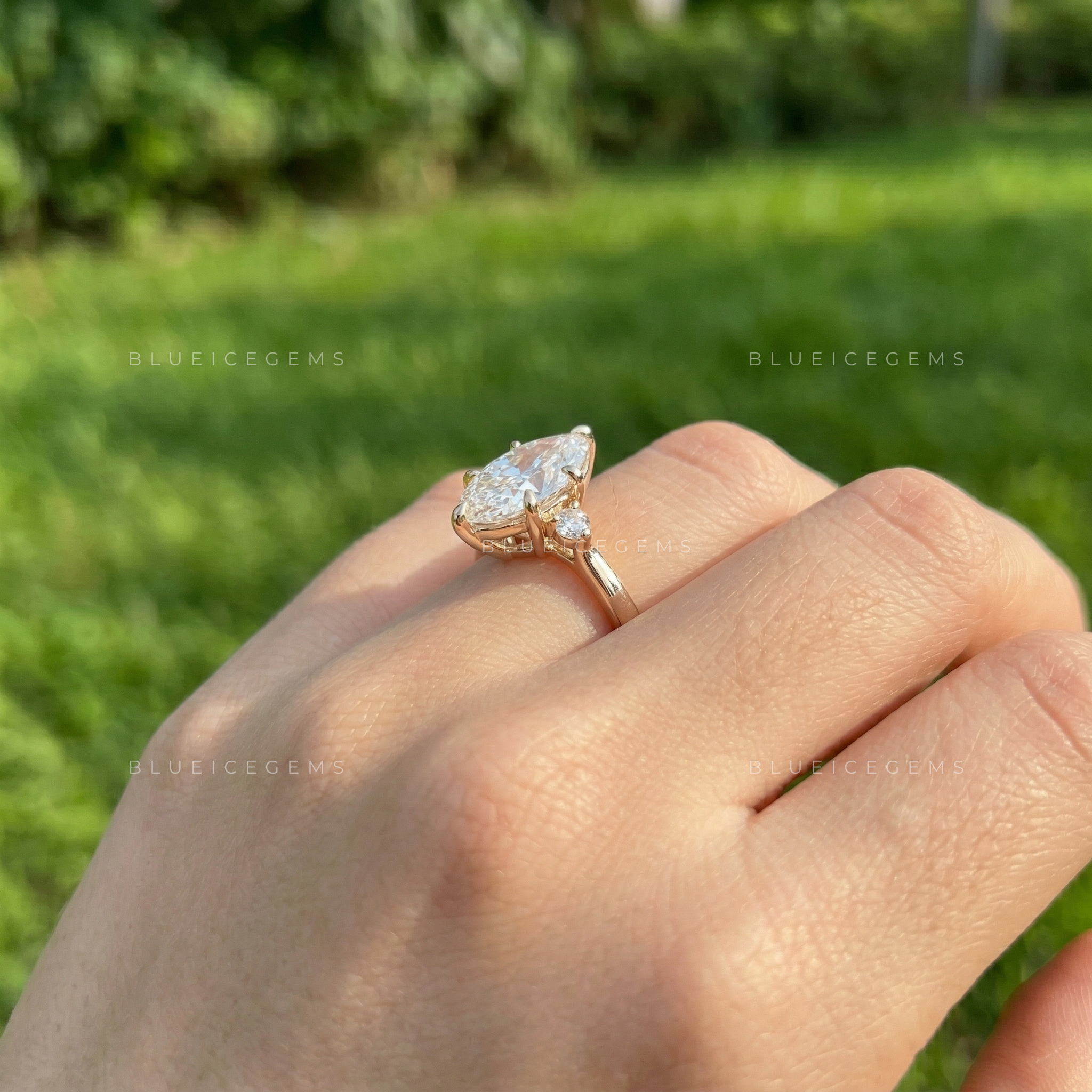 Radiant Harmony Oval Cut Accent Engagement Ring