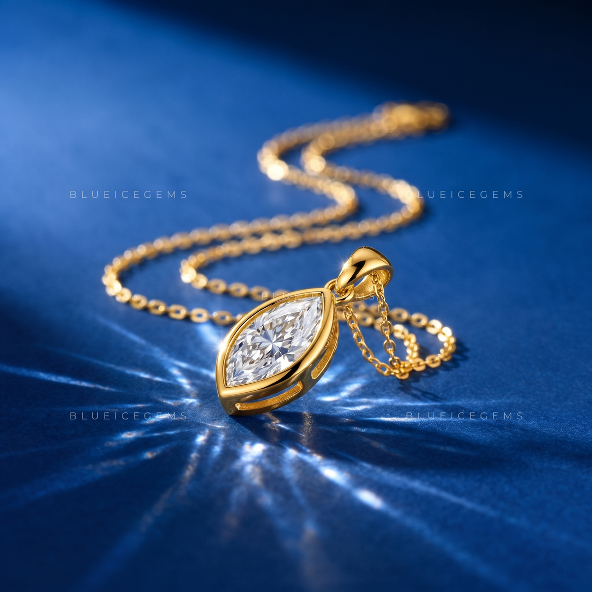 Marquise Solitaire Diamond Pendant
