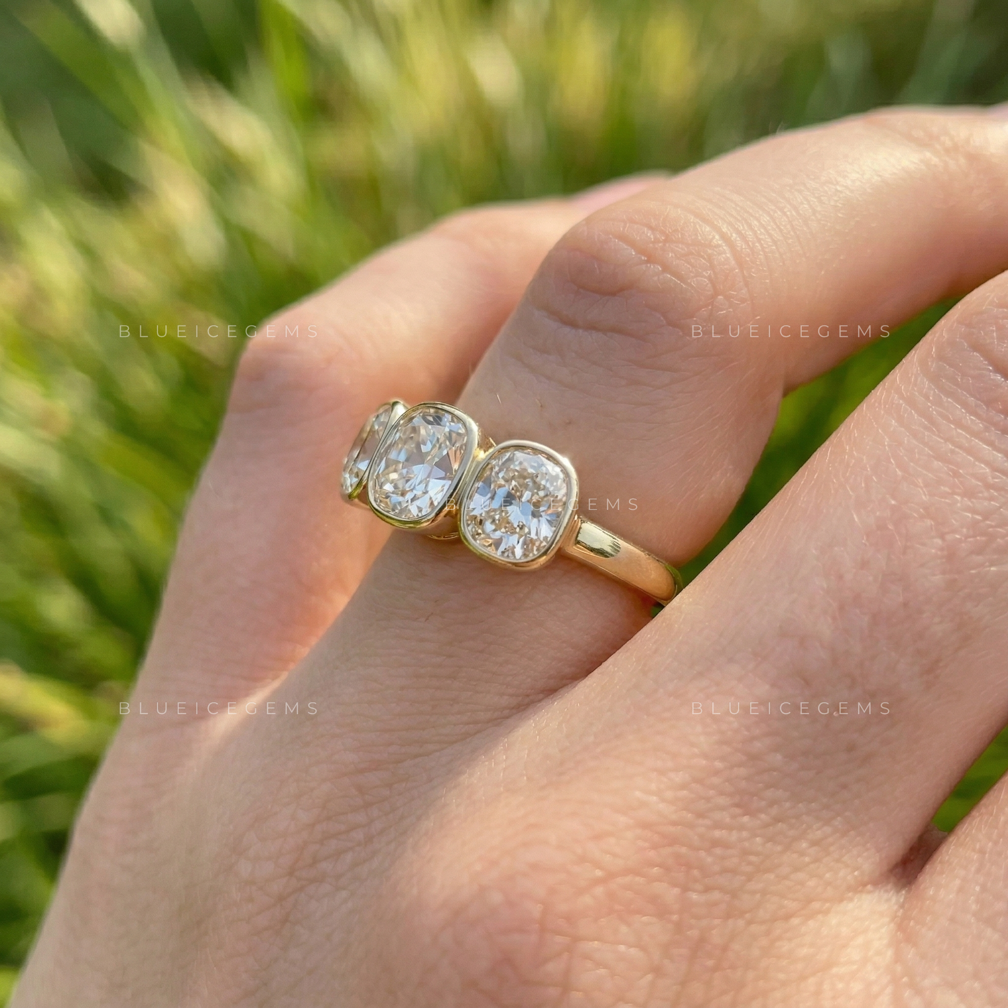 Vintage Grandeur Cushion Old European Cut Lab Diamond Ring