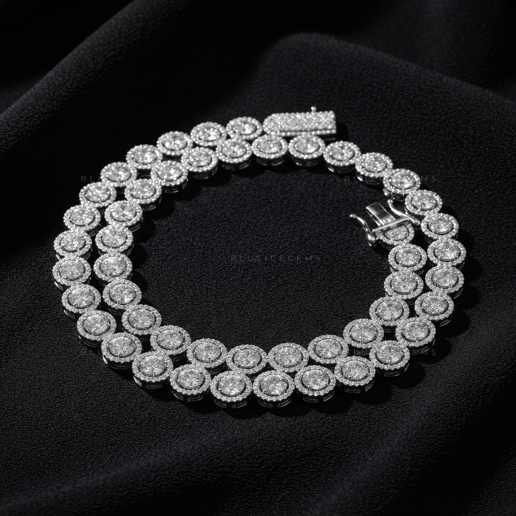 Radiant Halo Bezel Tennis Chain