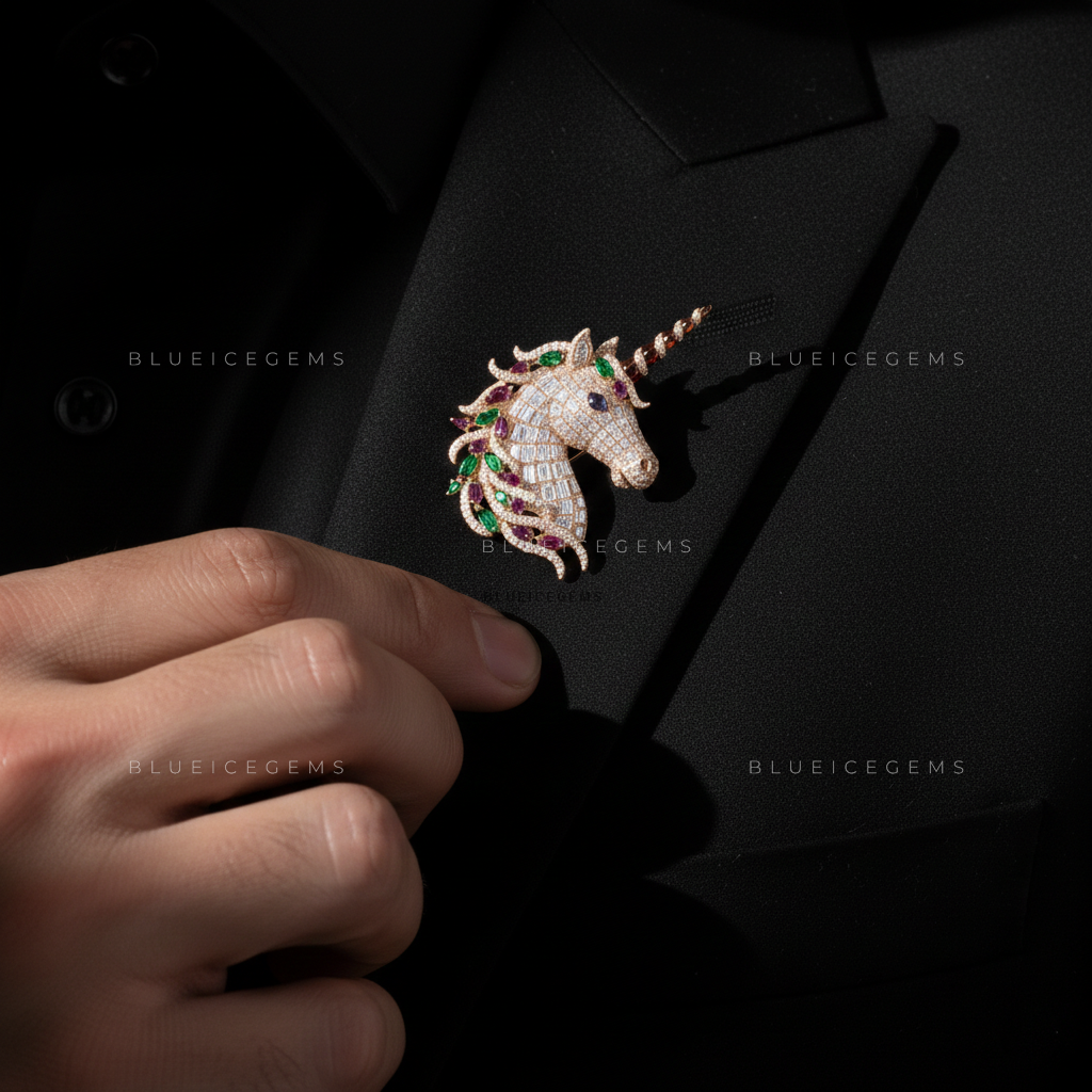The Ethereal Sovereign: Bespoke Unicorn Statement Brooch