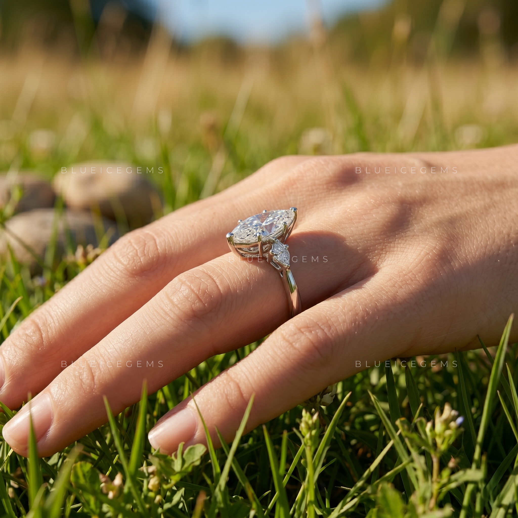 Enchanted Marquise Trilogy Brilliant Cut Heirloom Engagement Ring
