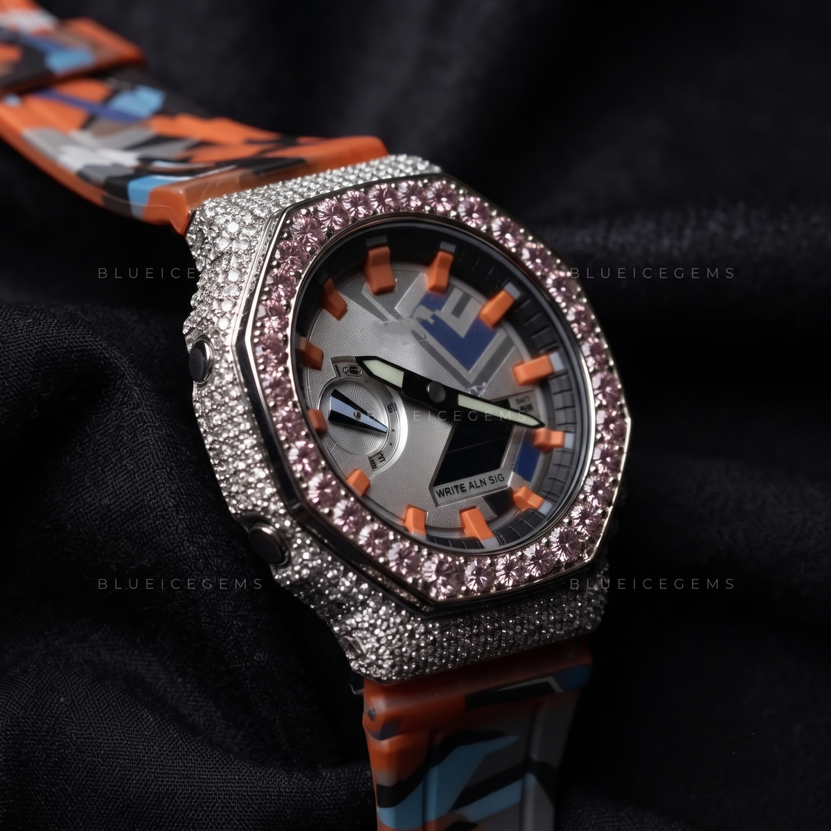 Pink Frost Royale Iced Watch