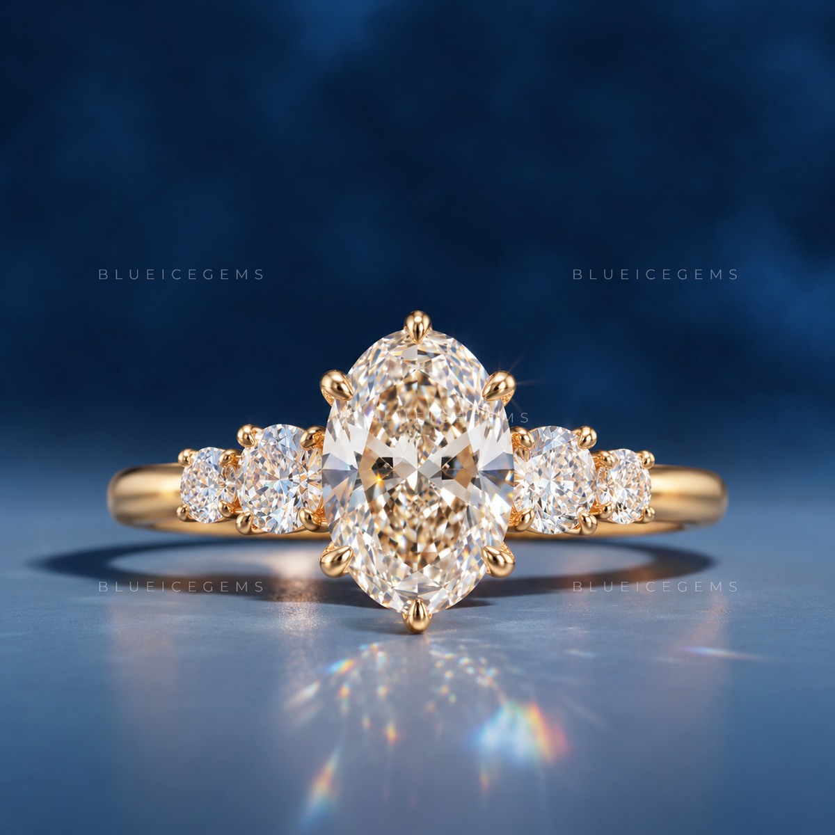 The "Ethereal Grandeur" Oval Halo: Statement Brilliance