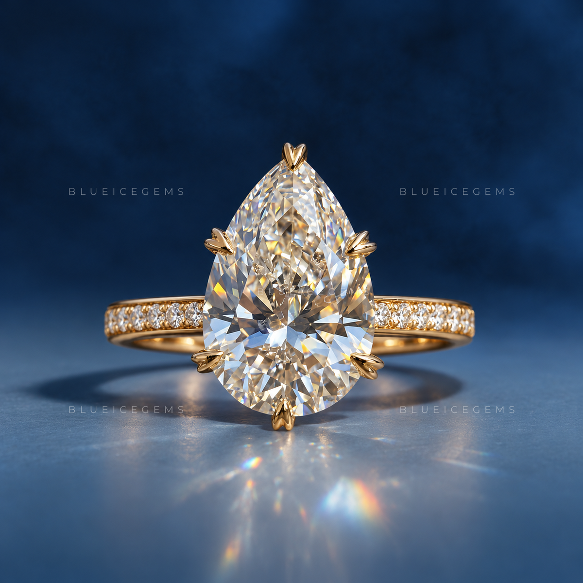 The "Signature Teardrop" Pear & Round Halo: Bold Elegance