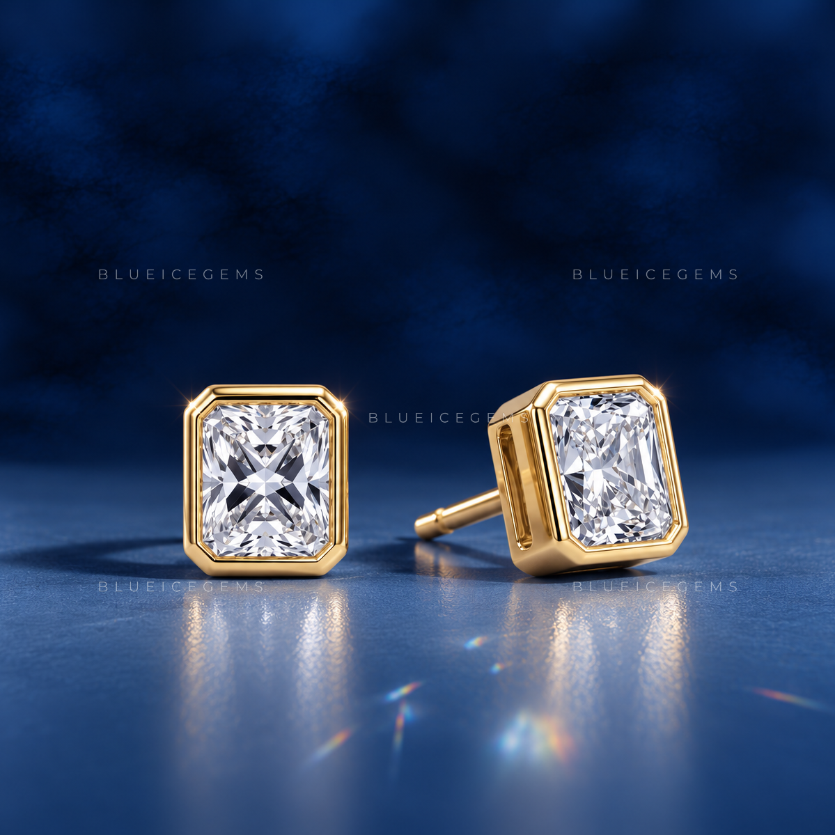 Aurelis Radiant-Cut Lab-Grown Diamond Stud Earrings