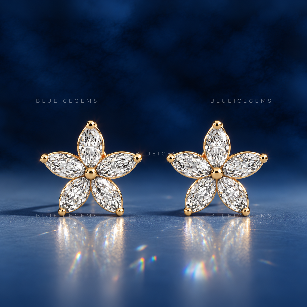 Florelle Marquise Bloom Lab-Grown Diamond Stud Earrings