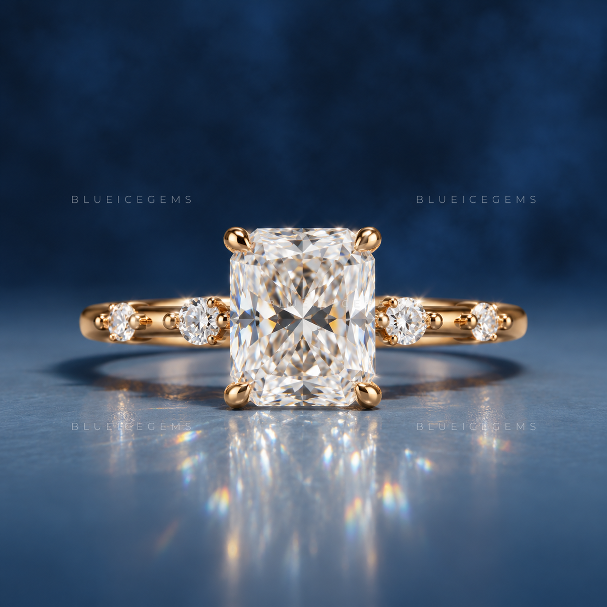 Enchanting Cushion Cut Solitaire Statement Ring with Sparkling Accents