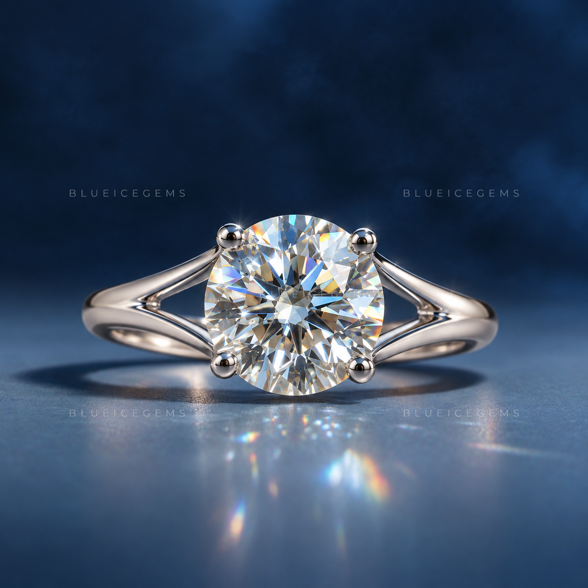 Classic Round Brilliant Cut Minimalist Statement Ring