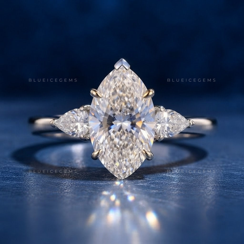 Enchanted Marquise Trilogy Brilliant Cut Heirloom Engagement Ring