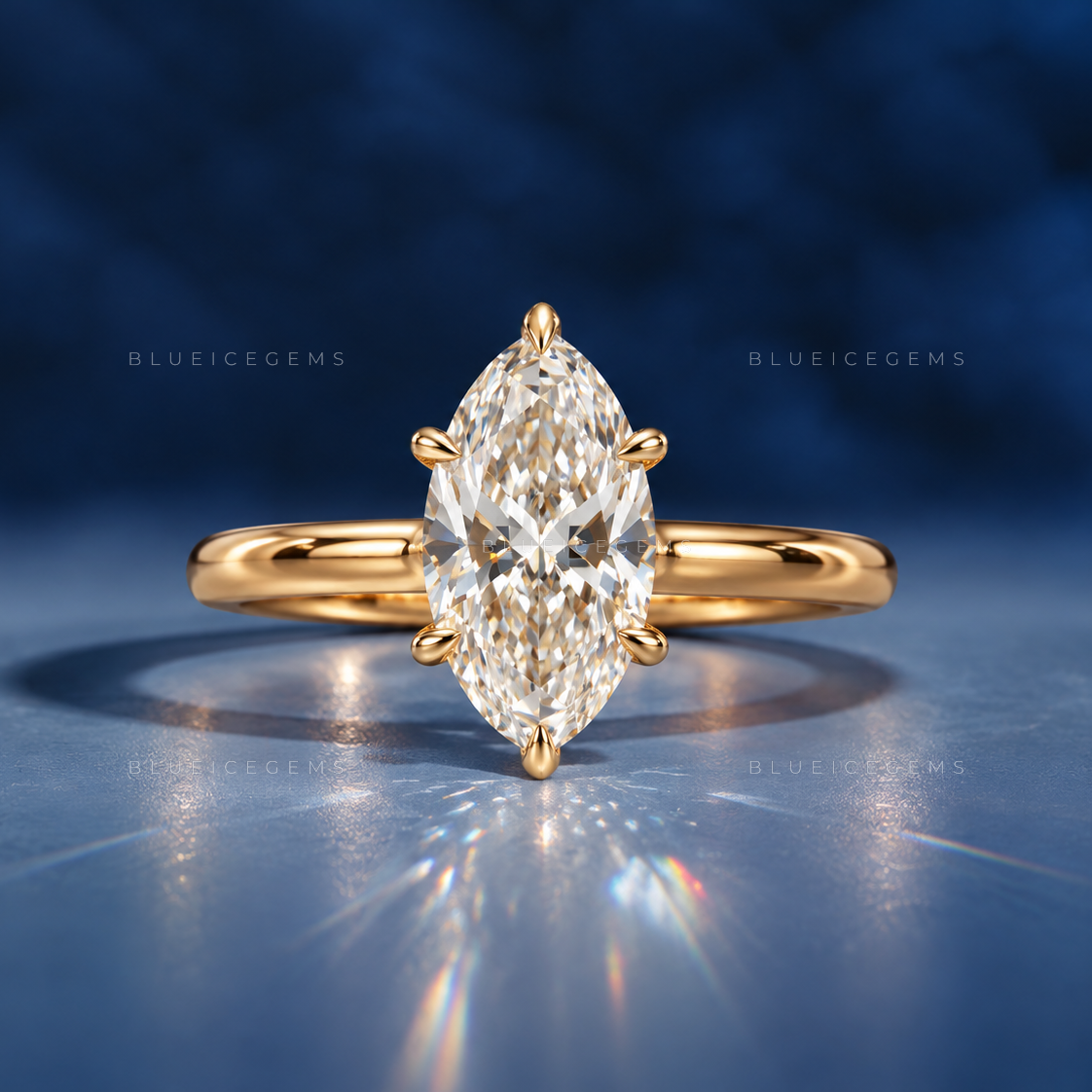 Regal Marquise Brilliant Cut Solitaire Heirloom Engagement Ring