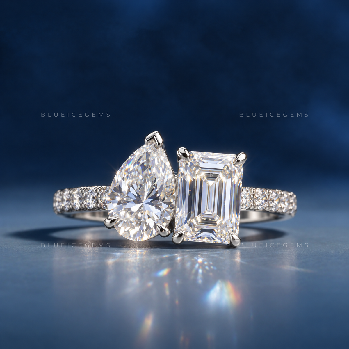 Asymmetric Pear & Radiant Mixed-Shape Luxury Ring