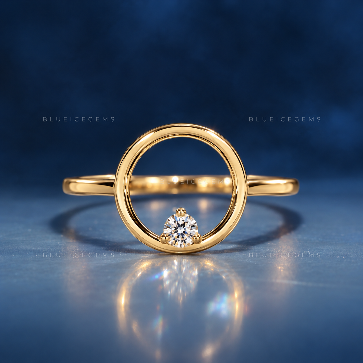 Delicate Open-Circle Solitaire Everyday Promise Ring