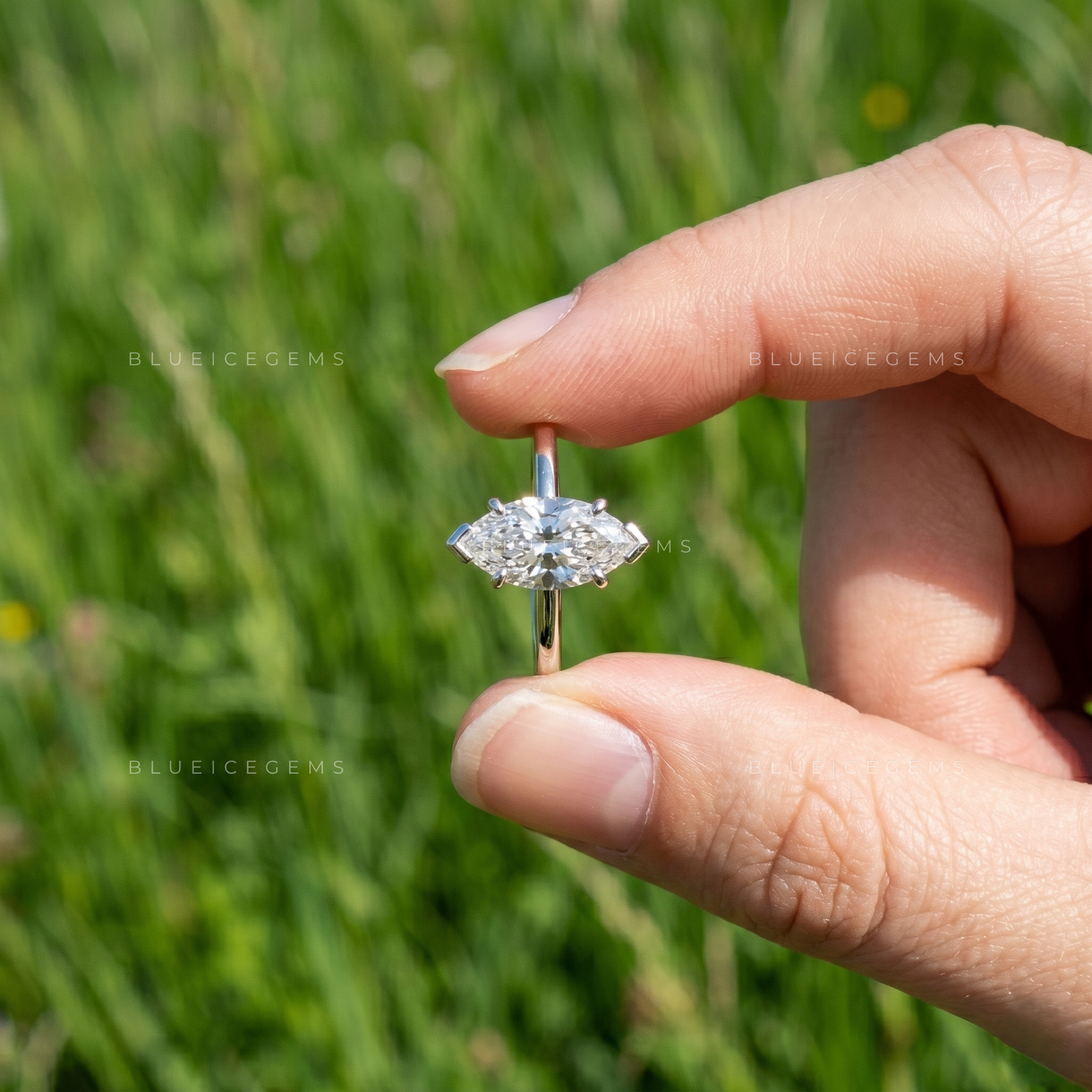 Celestial Grace Marquise Brilliant Cut Solitaire Engagement Ring