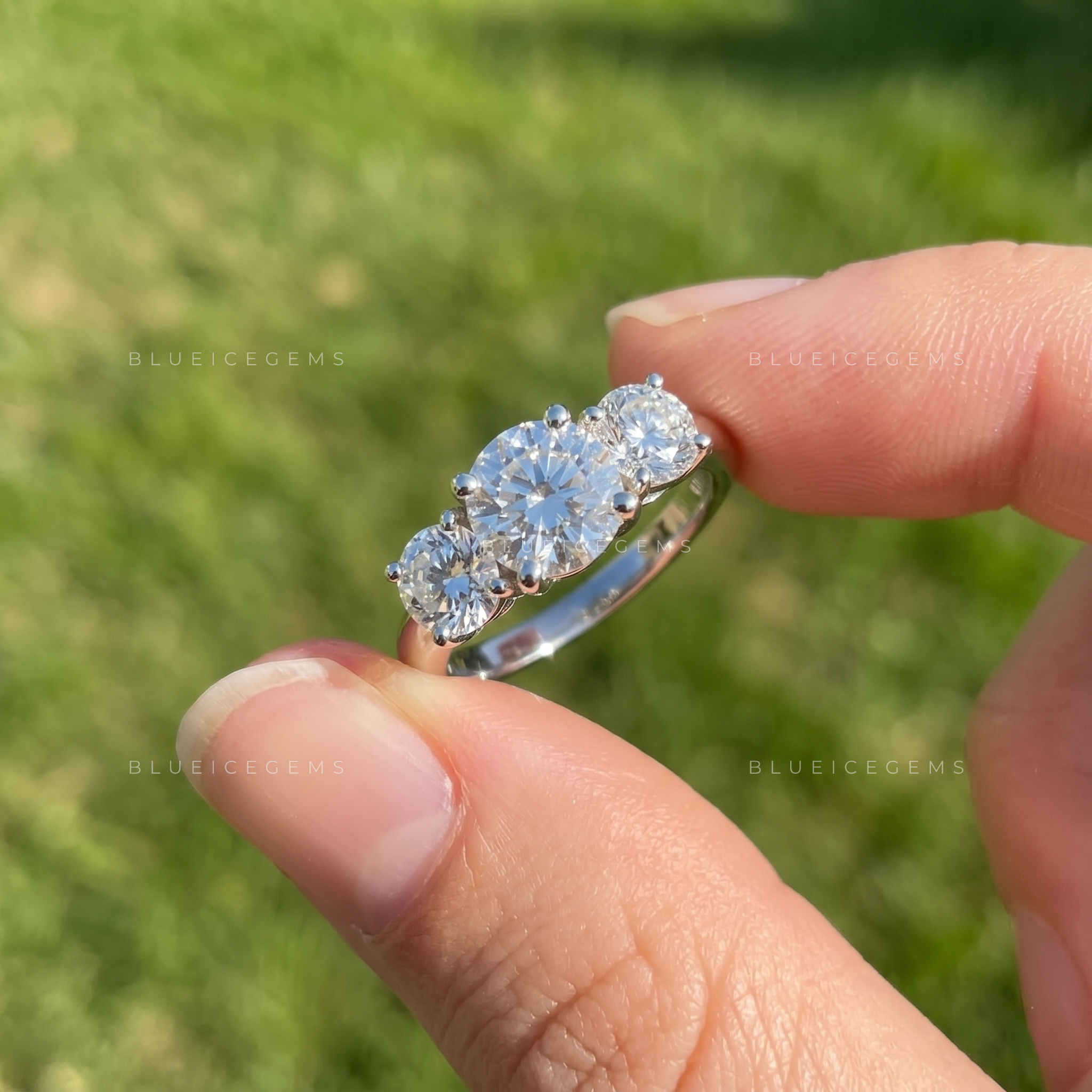 Elara Round Cut Certified Pavé Solitaire Engagement Ring