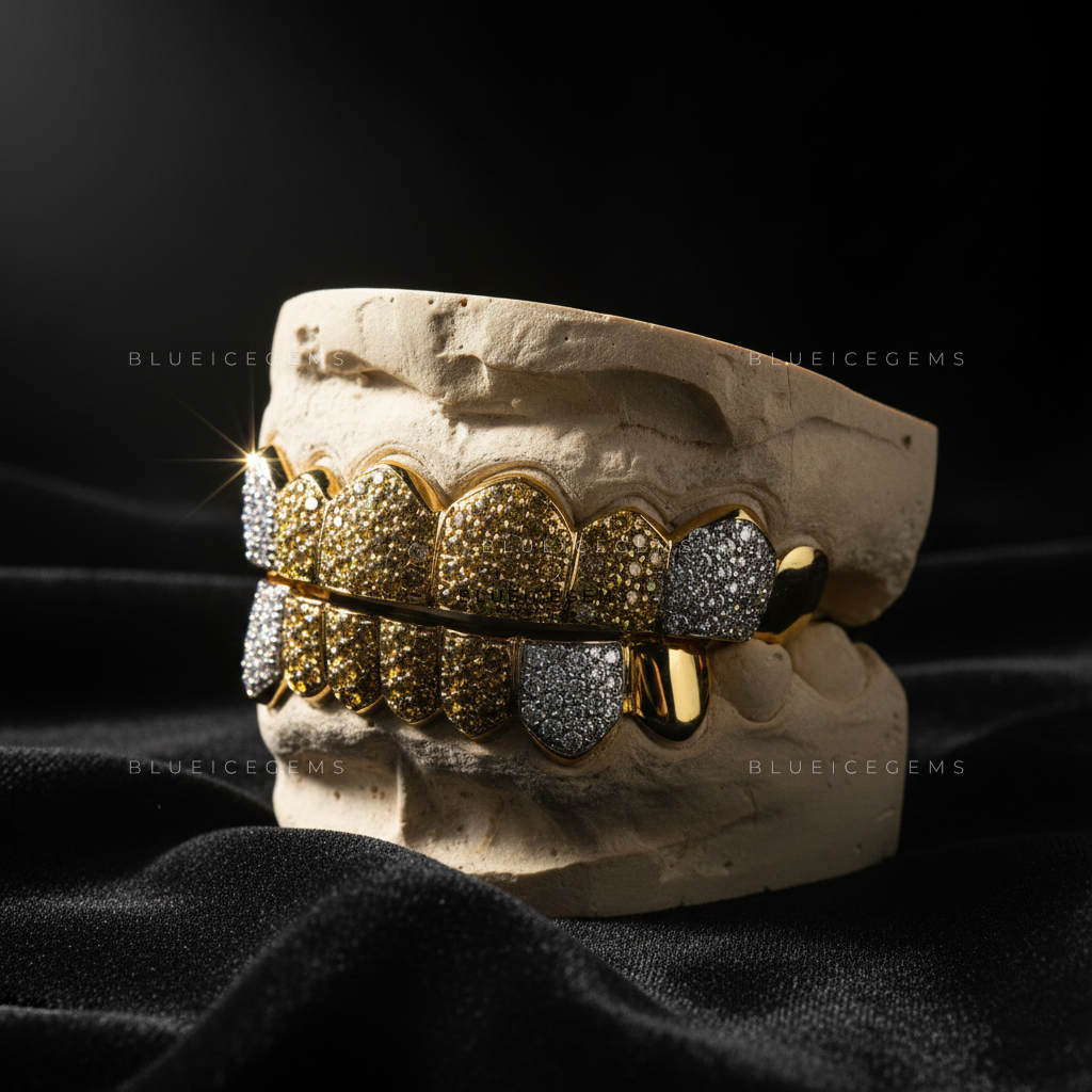Canary Gilded Shield Full-Set Grillz