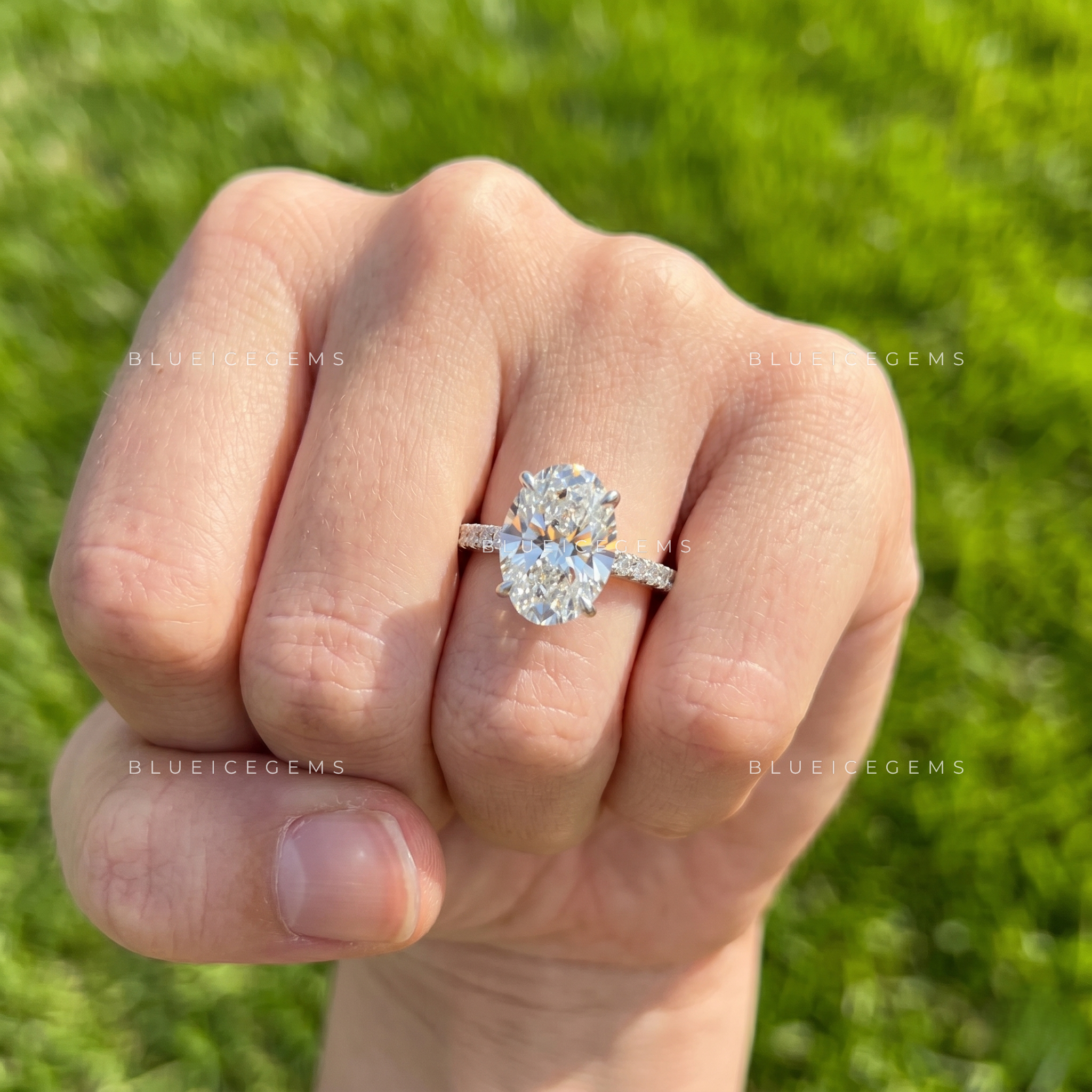 Imperial Glow Oval Cut Pavé Engagement Ring