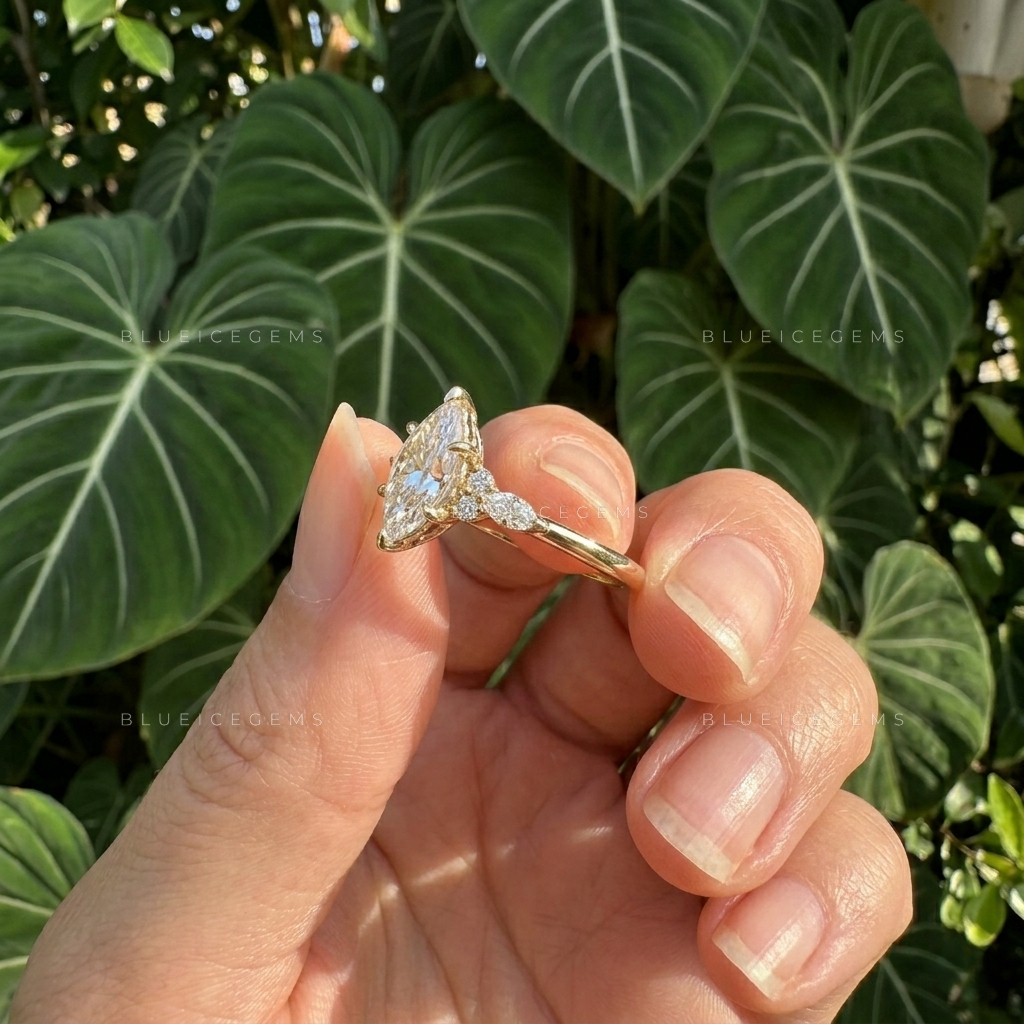 Regal Marquise Cut Six-Claw Prong Engagement Ring