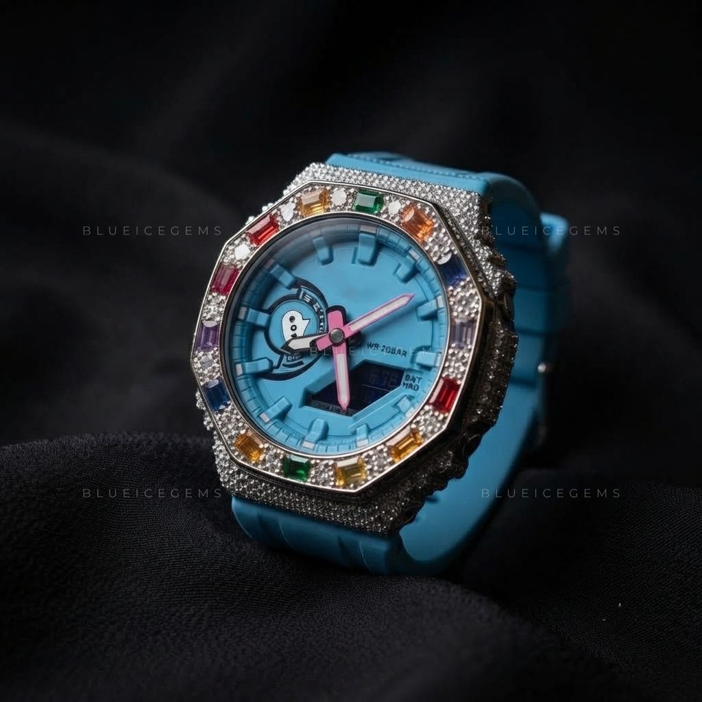 Spectrum Ice Royale Watch – 8.455 CT Multicolor Moissanite