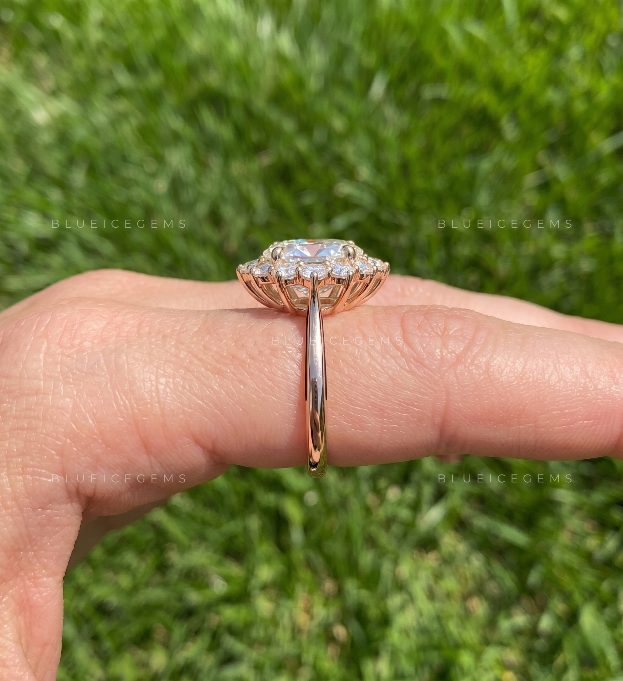 Enchanted Whisper Oval Cut Pavé Accent Engagement Ring