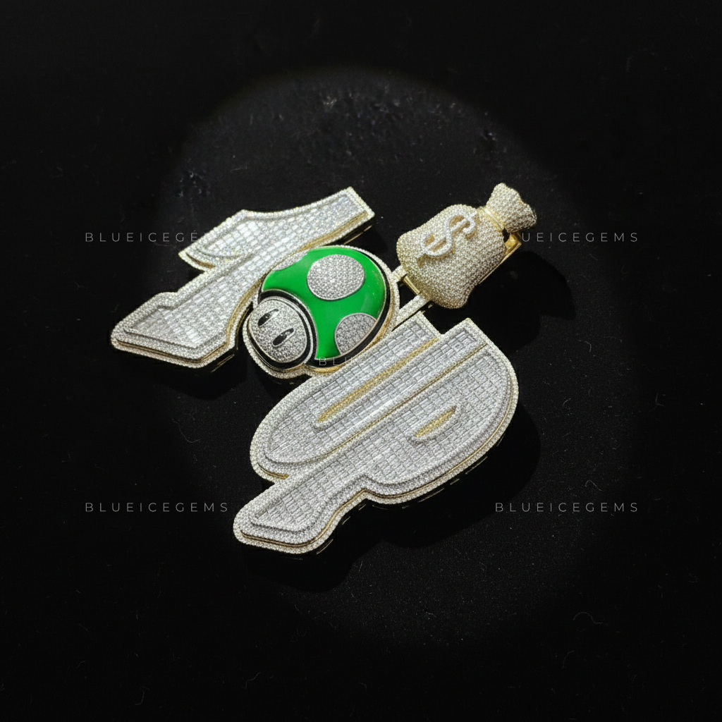 The "1-UP" Power-Level: Mushroom Kingdom Money Bag Multi-Tone Pendant