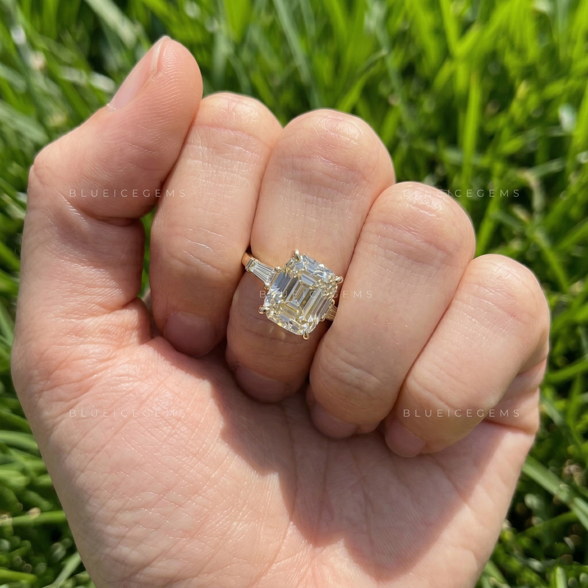 Vintage Grandeur Cushion Old Mine Cut Trilogy Ring