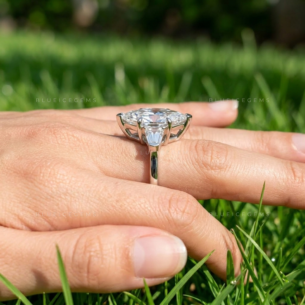 Regal Majesty Marquise and Bullet Cut Trilogy Ring