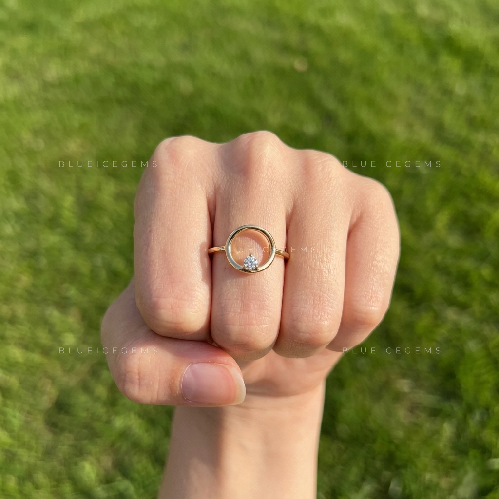 Delicate Open-Circle Solitaire Everyday Promise Ring