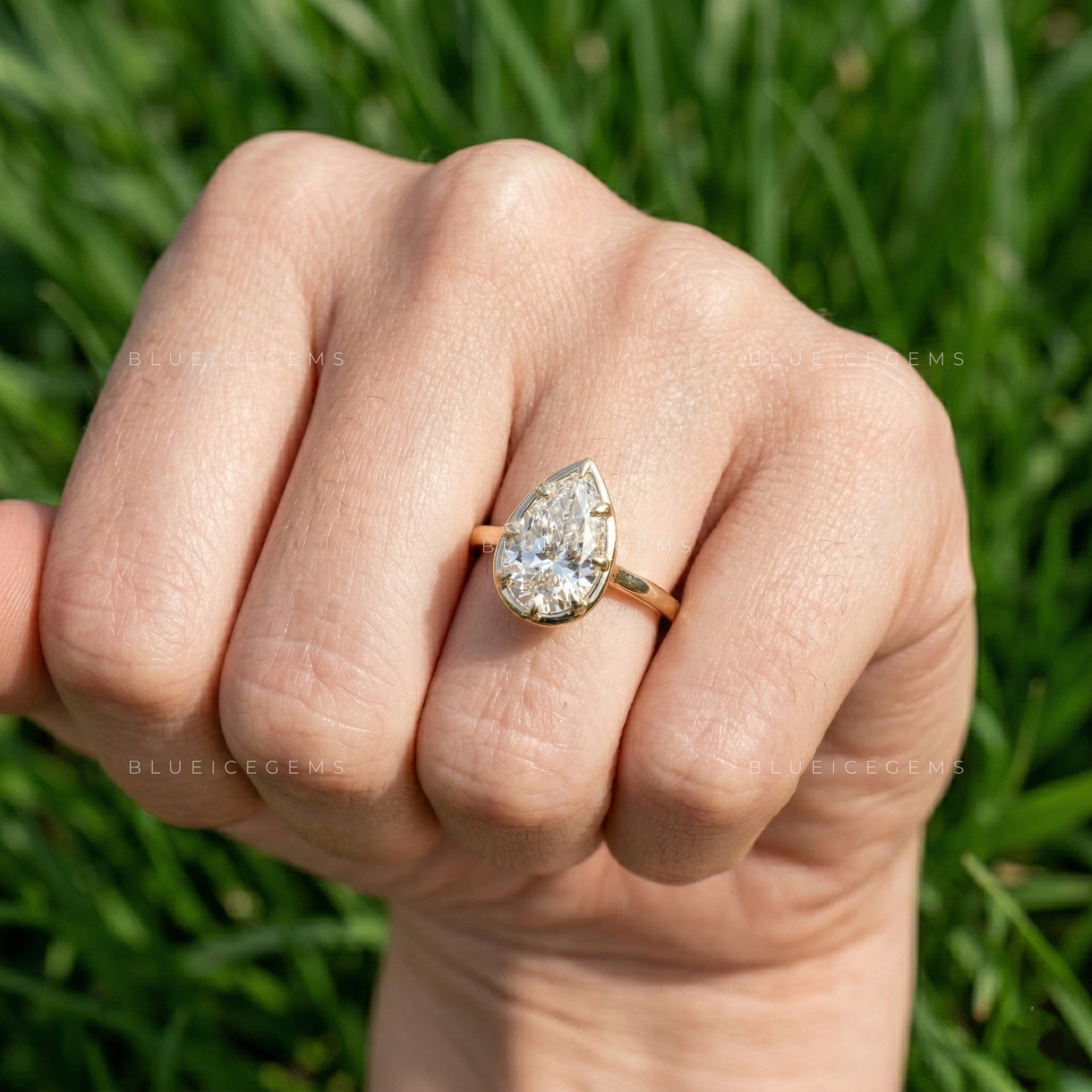Celestial Grace Pear Cut Solitaire Ring