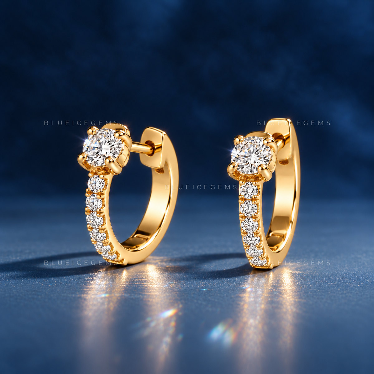 Elegant Round Pavé Huggie Earrings