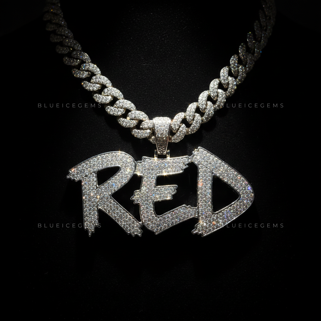 "RED" Custom Graffiti Script Pendant