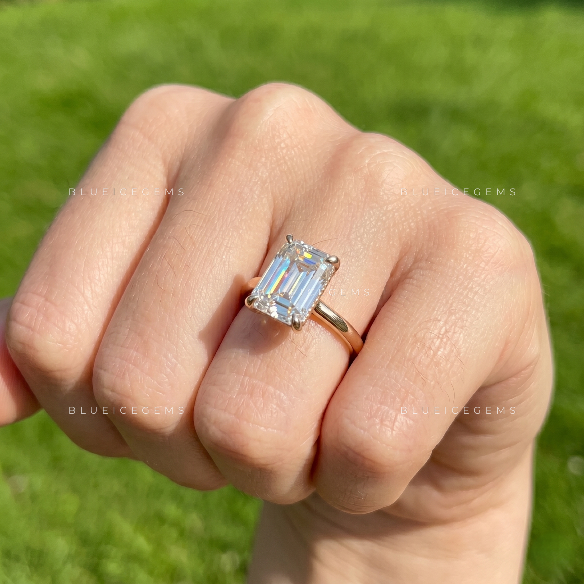 Majestic Clarity Emerald Cut Solitaire Engagement Ring