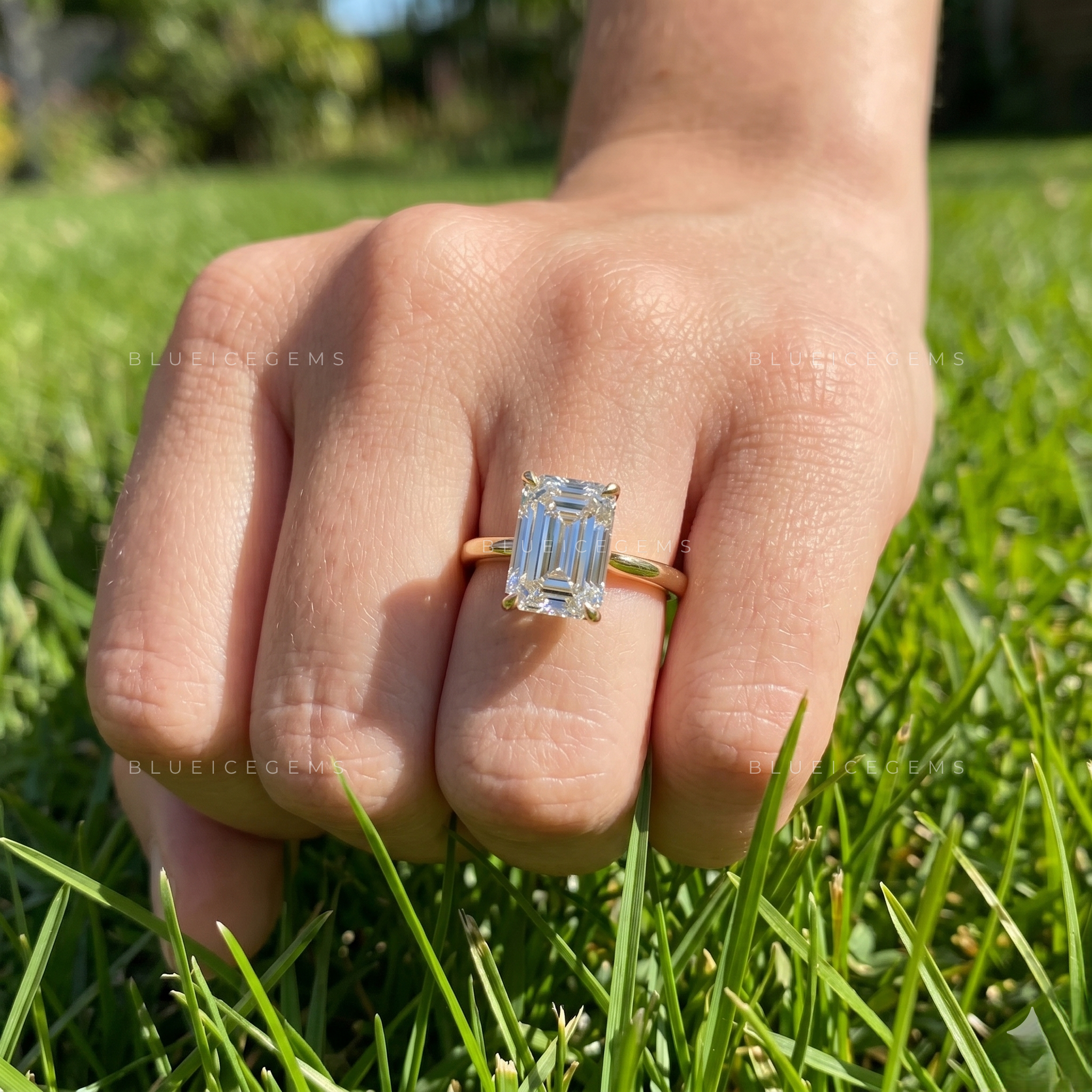 Imperial Majesty Emerald Cut Solitaire Engagement Ring