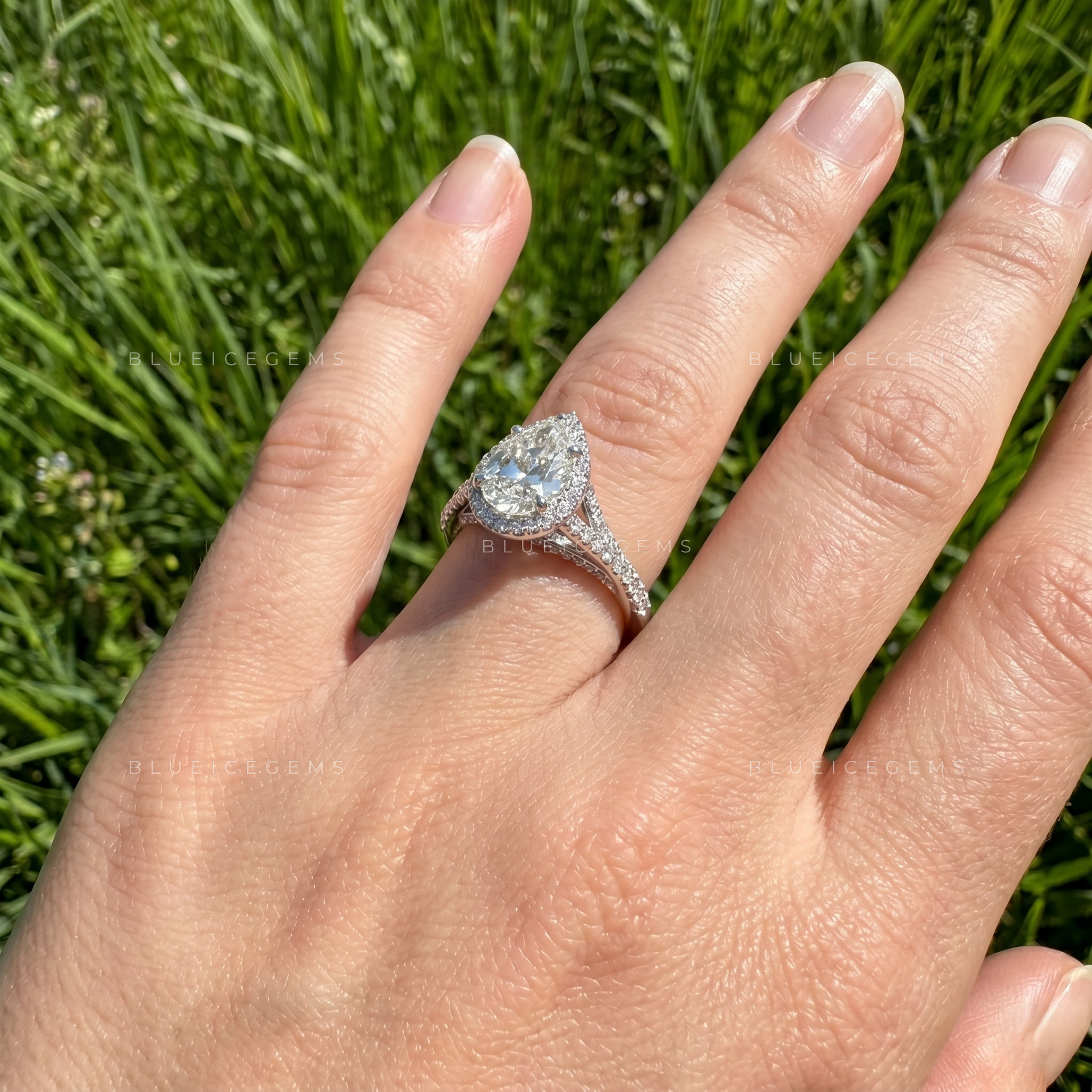 The "Celestial Teardrop" Pear Halo: A D-Color Brilliance Masterpiece