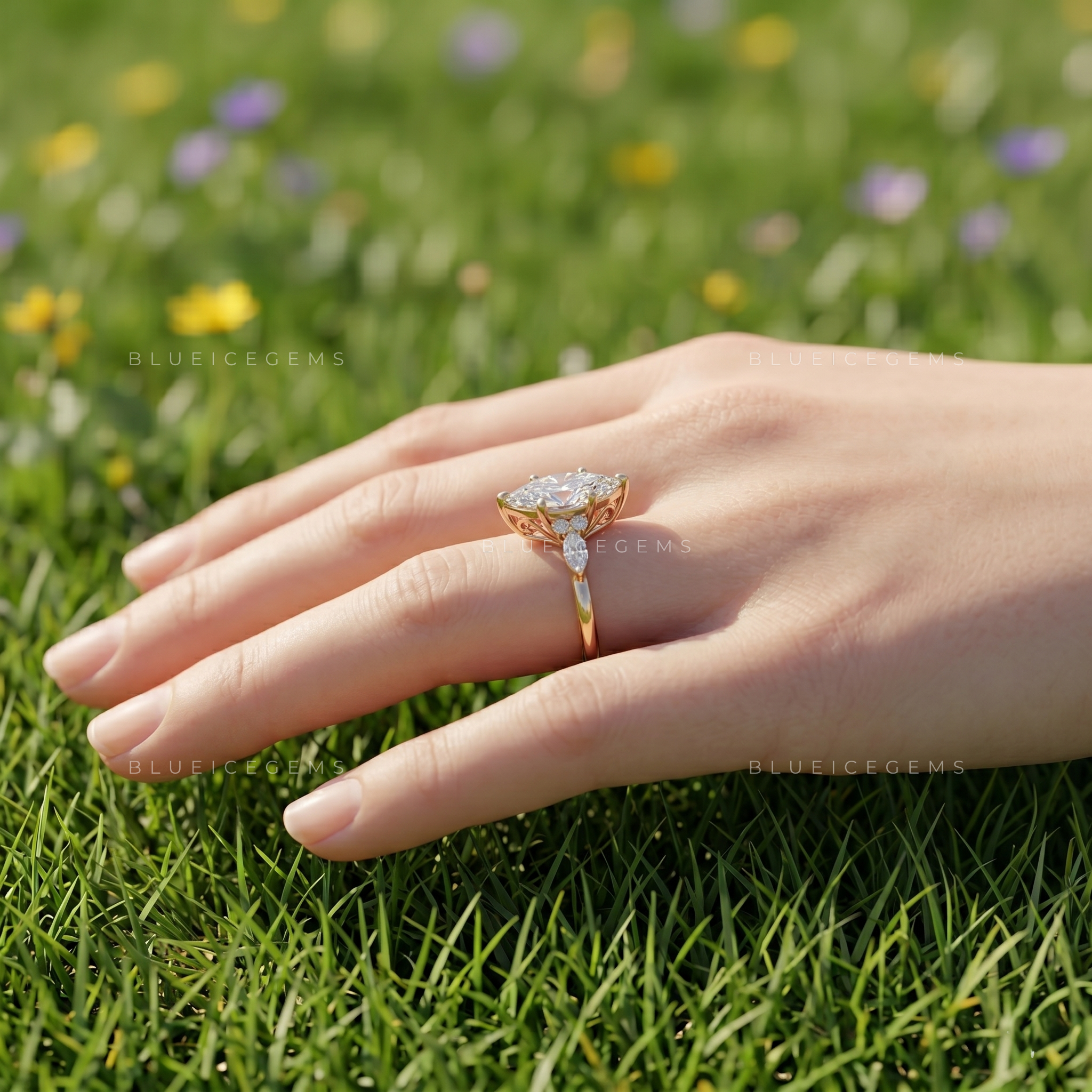 Celena Pear Cut Certified Halo Solitaire Engagement Ring