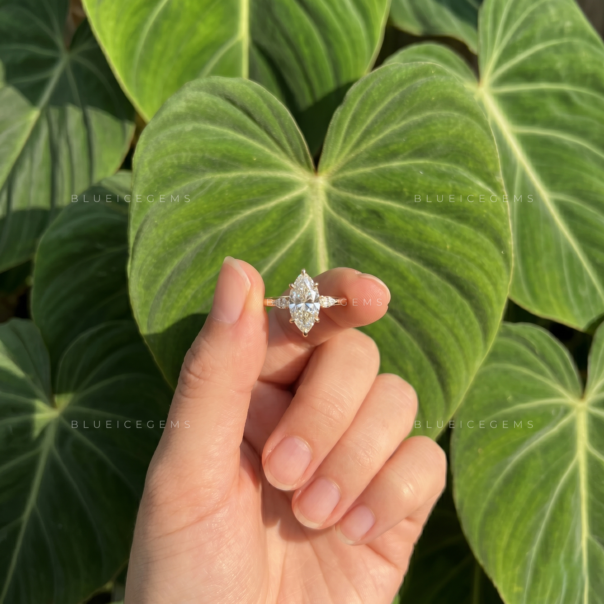 Majestic Heritage Marquise Cut Three Stone Engagement Ring