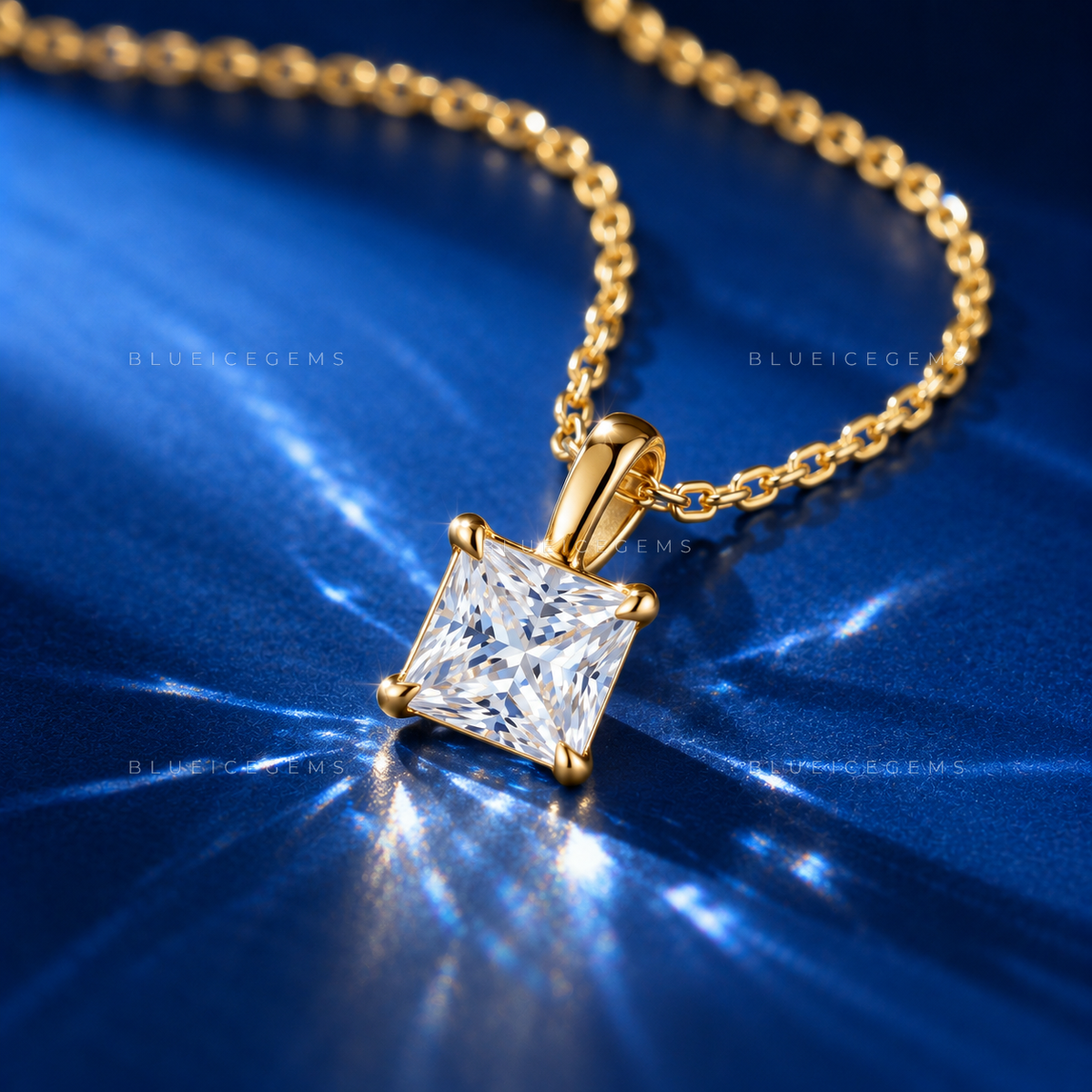 Princess Cut Solitaire Diamond Pendant
