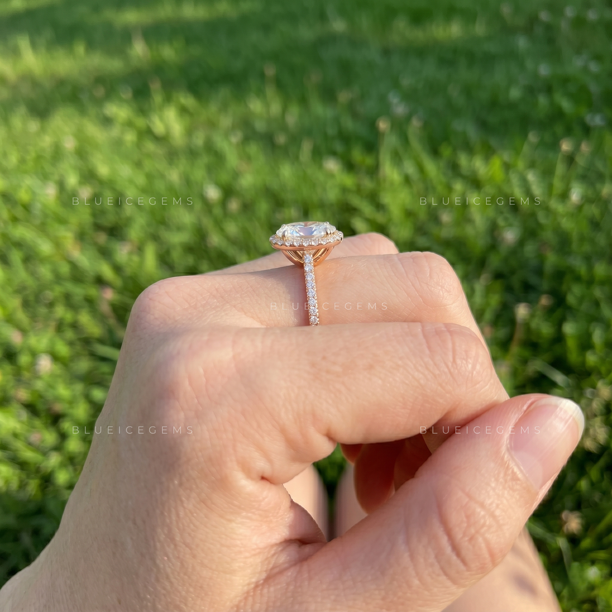 Evora Oval Cut Brilliant Accent Solitaire Engagement Ring