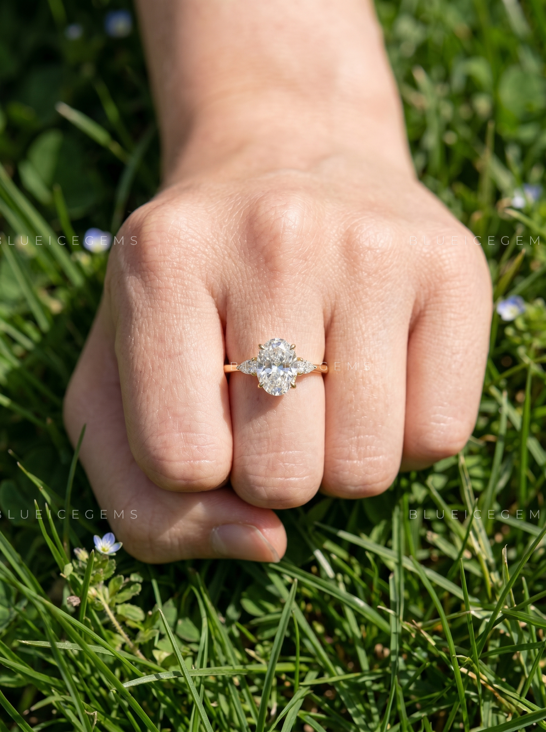 Enchanted Trilogy Oval and Pear Cut Minimalist Engagement Ring