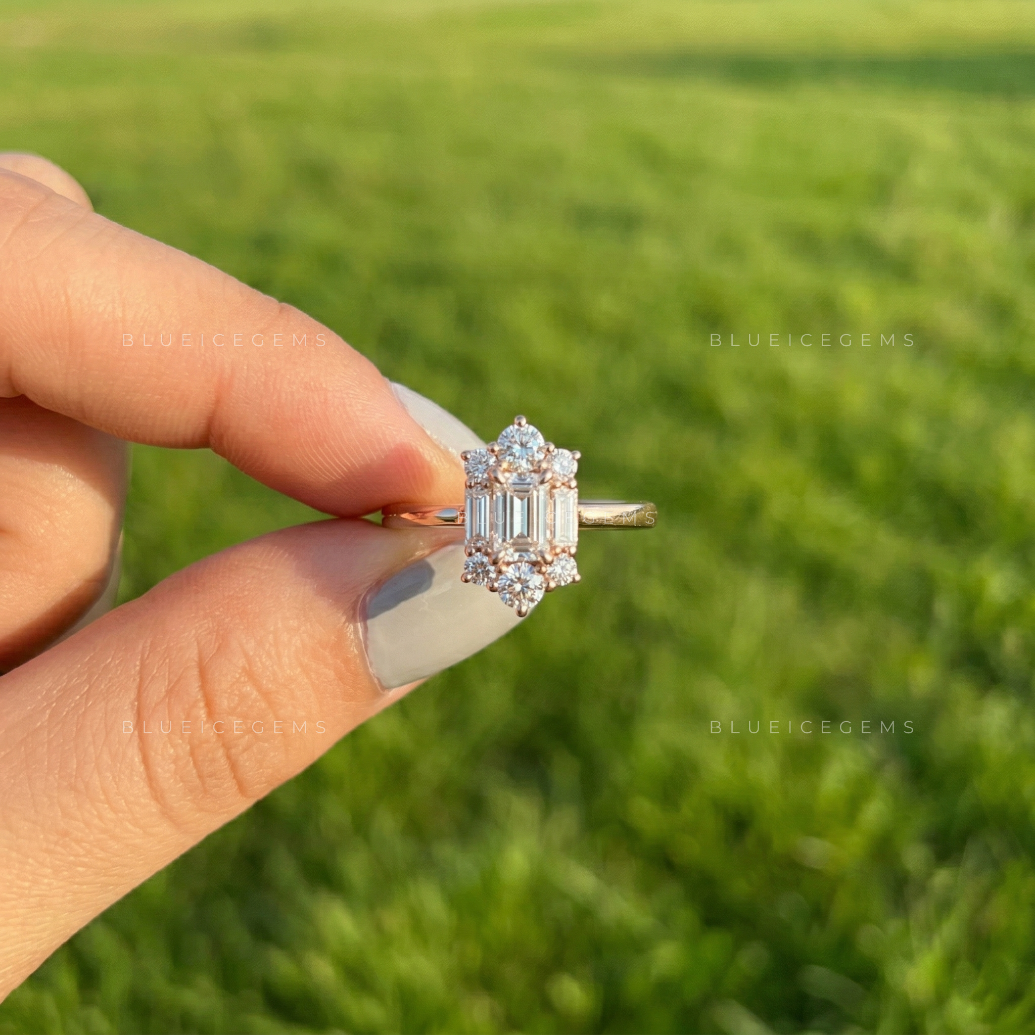 The "Starlet" Cluster Halo: A Bold Baguette & Round Sparkle Statement