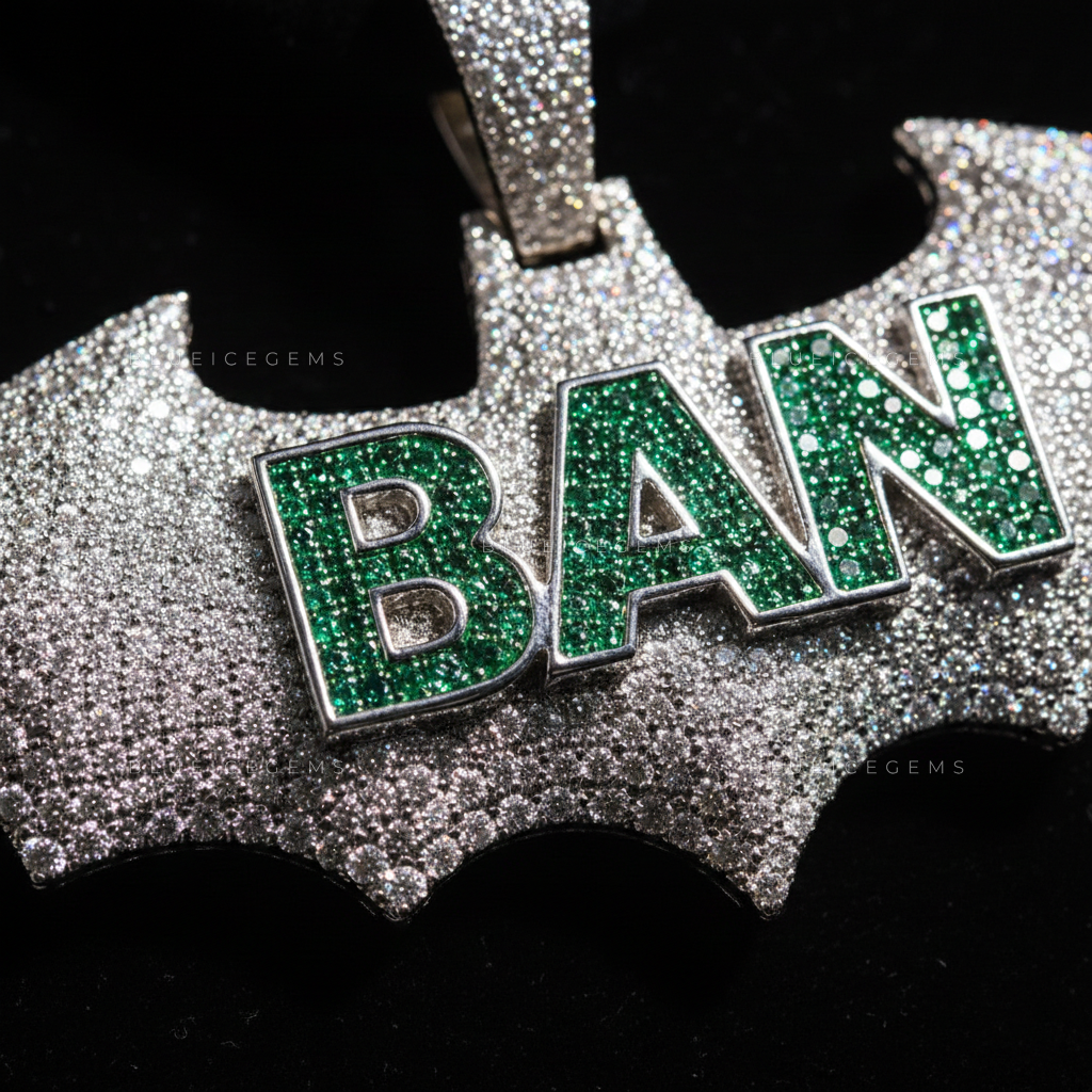 The "BAN" Dark Knight: Emerald-Flooded Script & Bat-Wing Sovereign