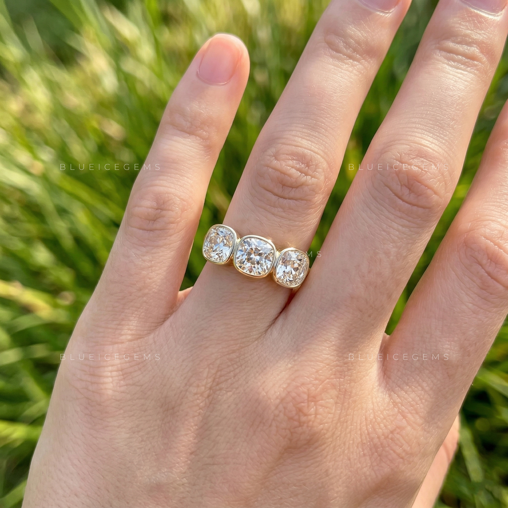 Vintage Grandeur Cushion Old European Cut Lab Diamond Ring