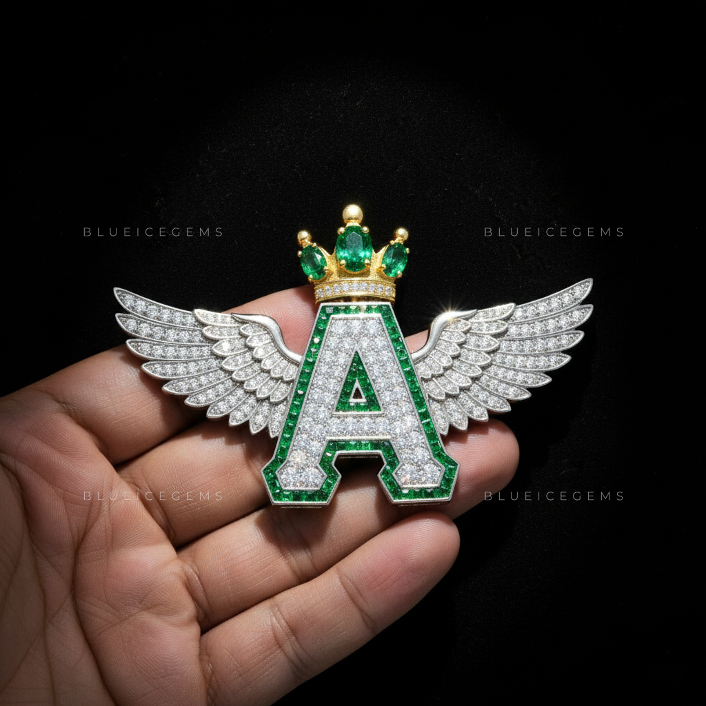 The "A" Aviator Sovereign: Emerald-Trimmed Monogram & Imperial Wing Crest