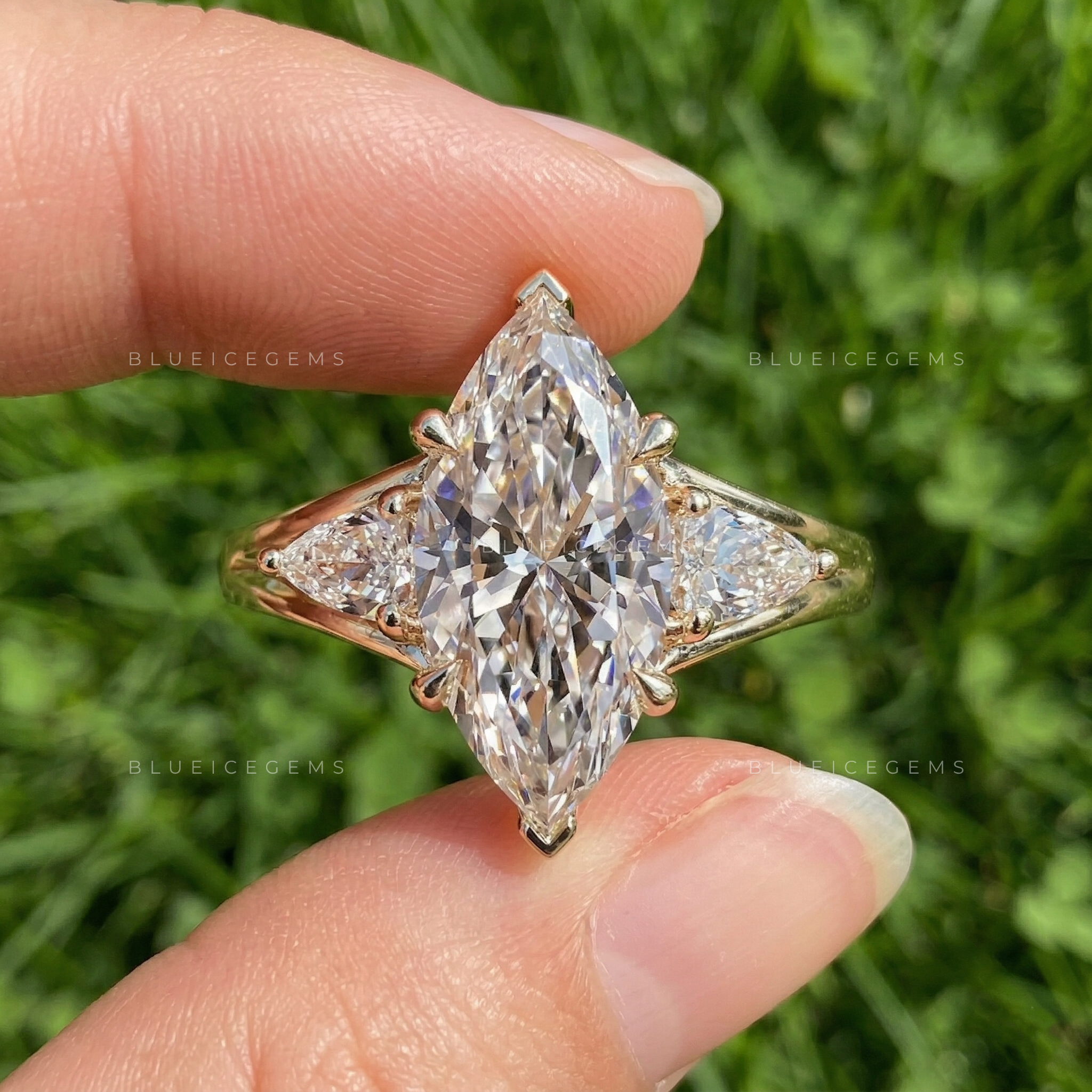 Majestic Horizon Marquise and Pear Trilogy Engagement Ring