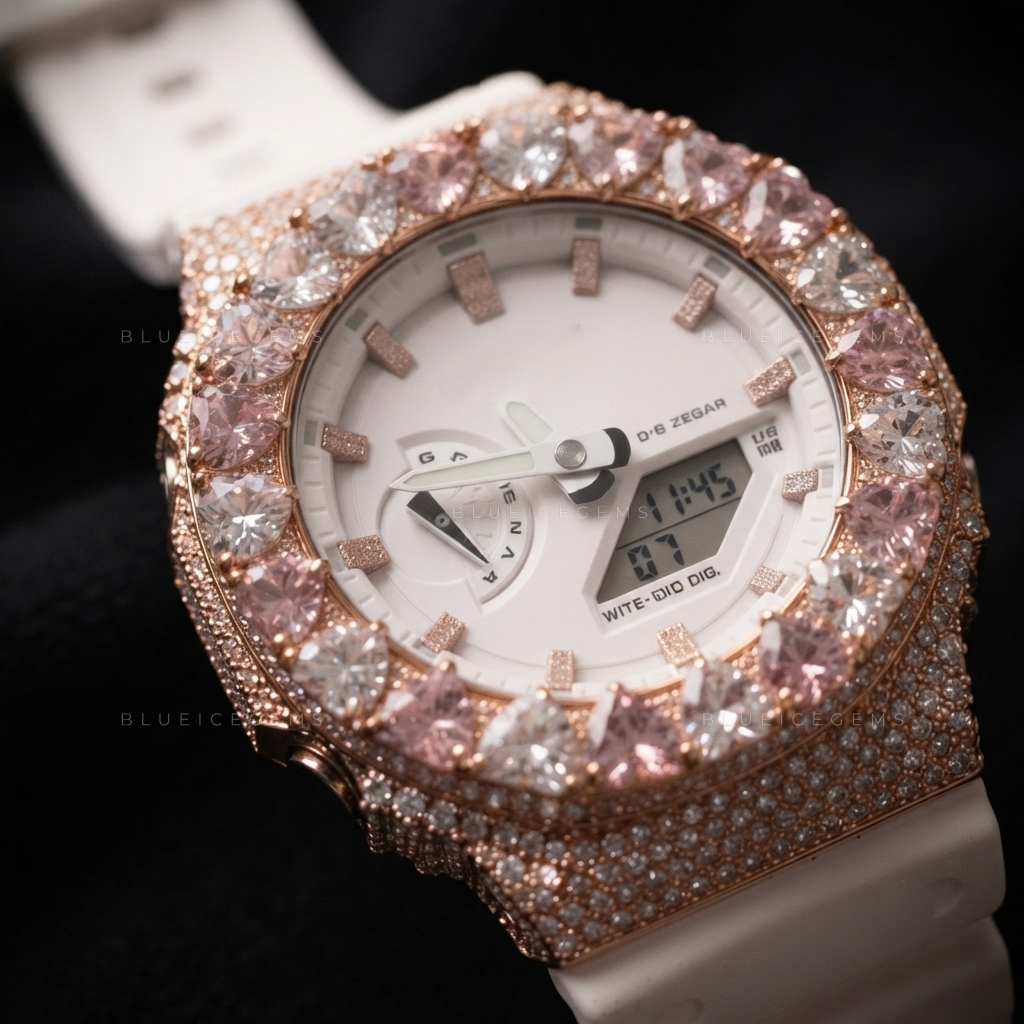 Roseheart Royale Iced Watch – 13+ CT VVS Moissanite