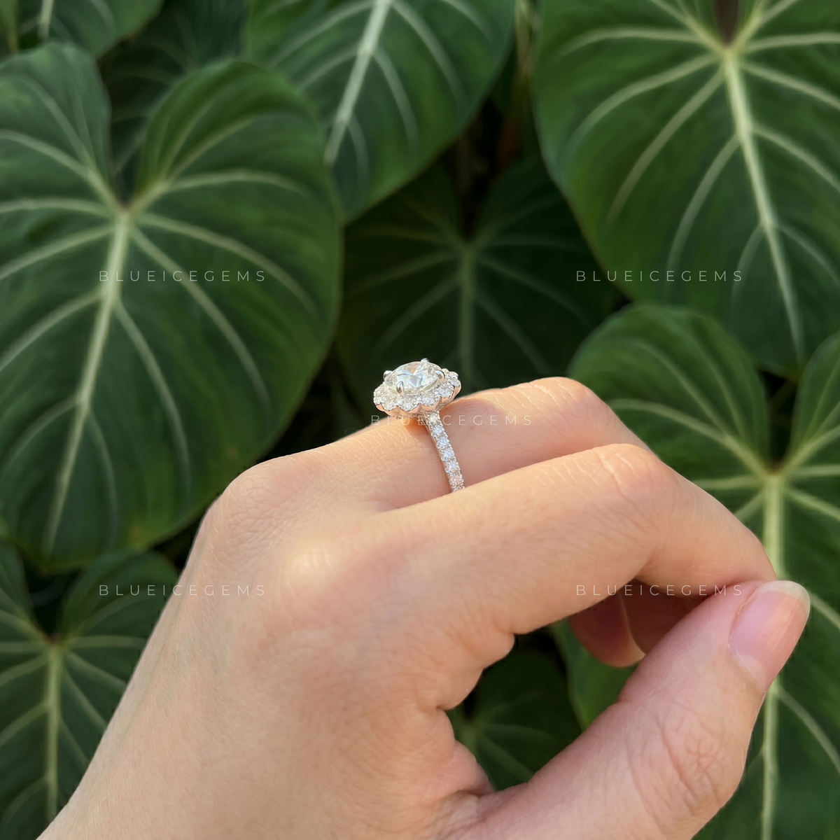 Infinite Splendor Round Brilliant Cut Halo Cathedral Engagement Ring