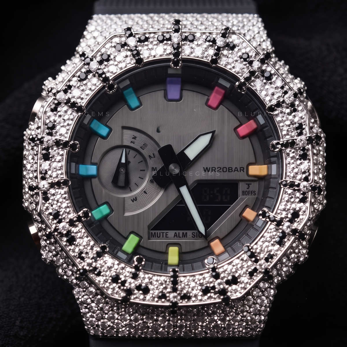 Crossfire Iced Halo Watch – 10.562 CT Moissanite