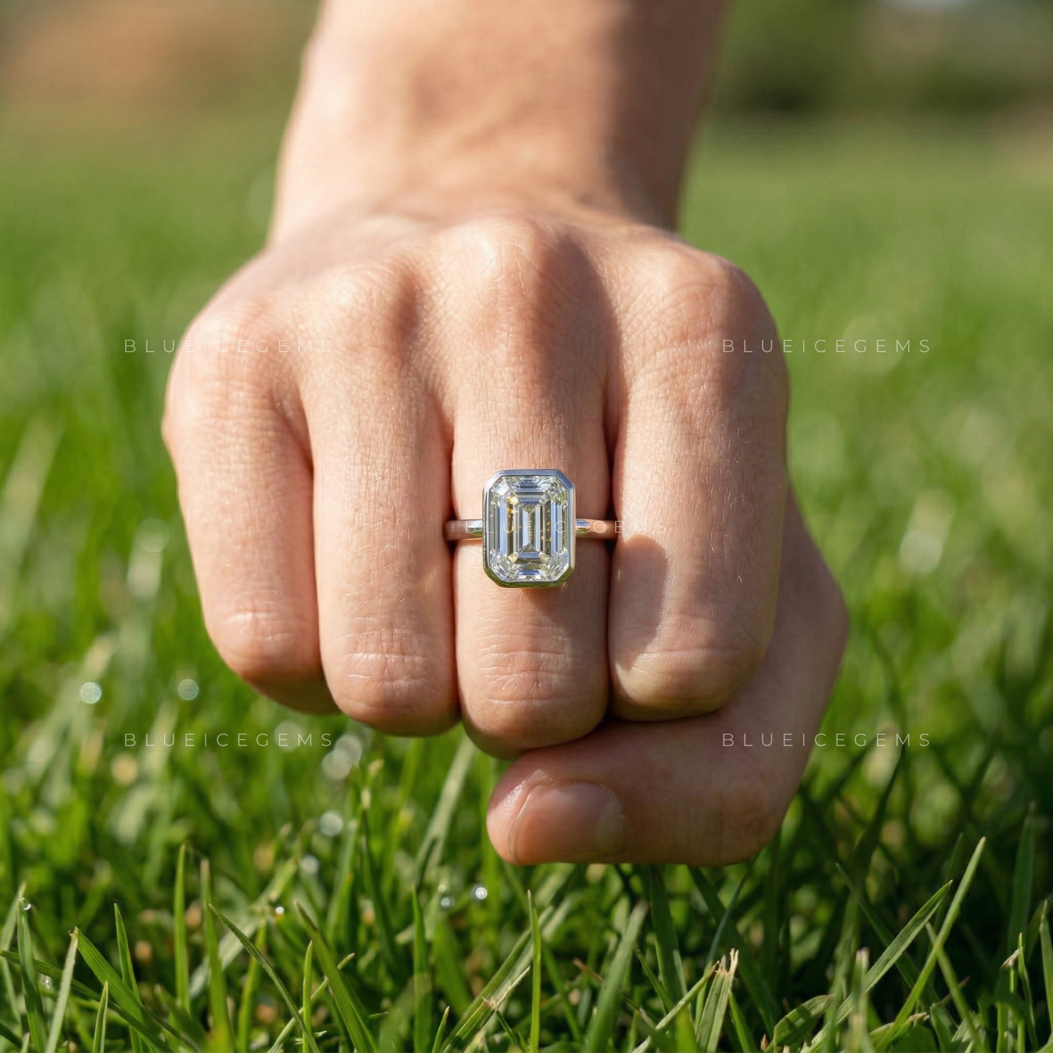 Timeless Sophistication Emerald Cut Solitaire Engagement Ring