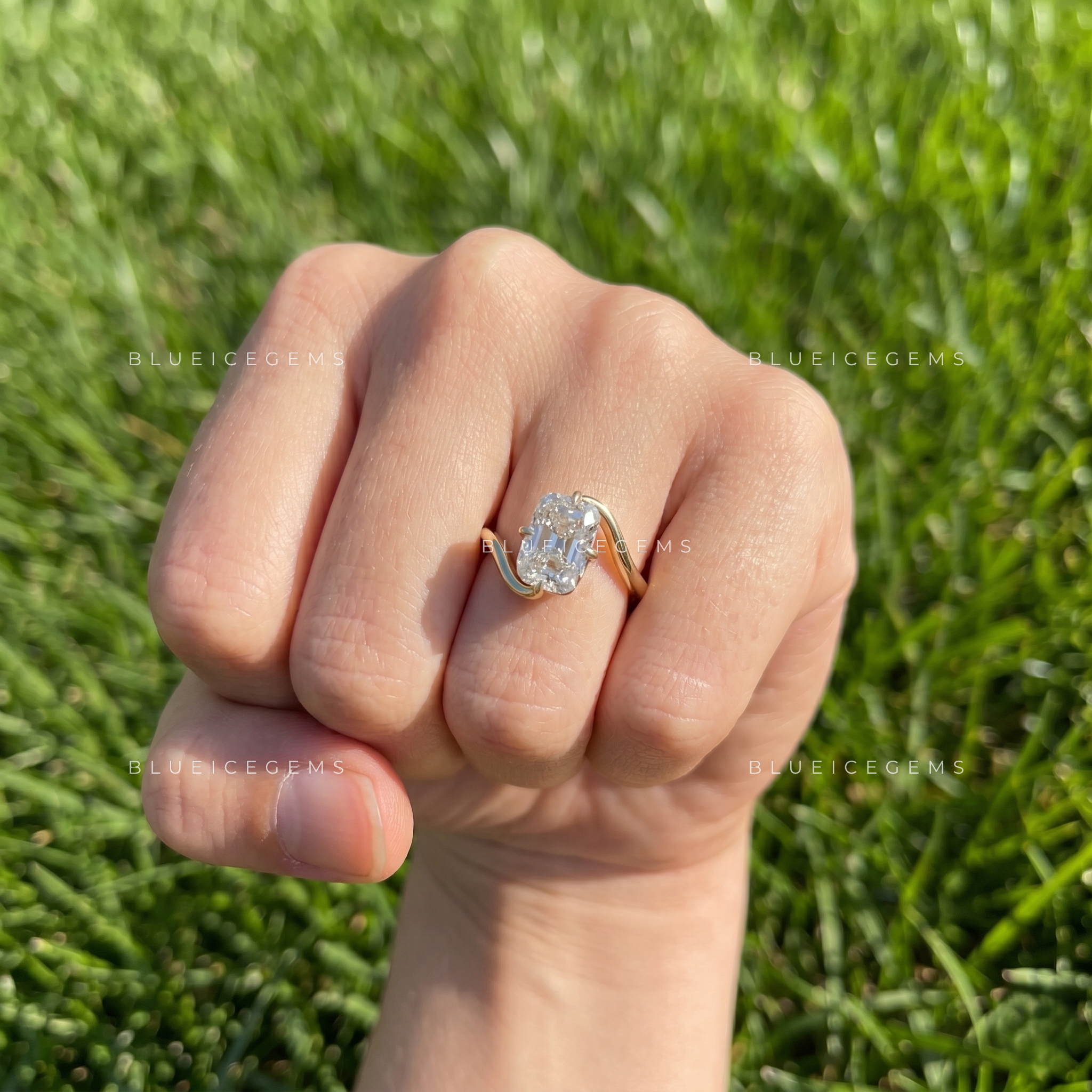 Vintage Elegance Old Mine Cushion Cut Bypass Solitaire Engagement Ring